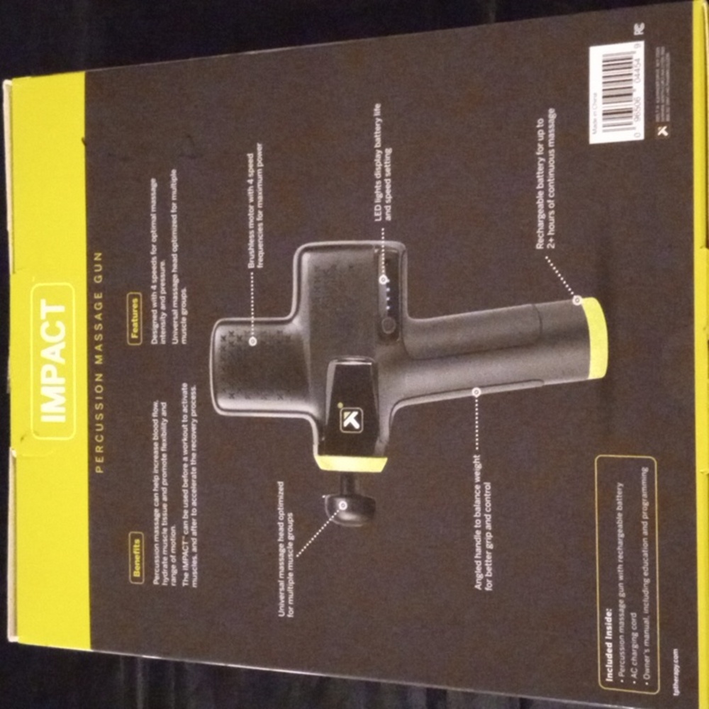 Trigger Point Impact Percussion Massage Gun Black/Yellow Open Box - Picture 7 of 7